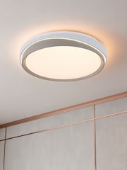 Searchlight Grey Ivan Round LED Flush - Image 1 of 4