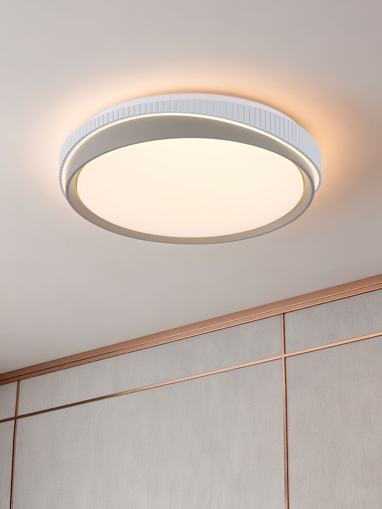 Searchlight Grey Ivan Round LED Flush - Image 1 of 4