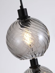 Searchlight Black Tilly 6Lt Bar Pendant, Metal and Glass - Image 2 of 4