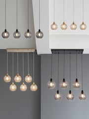 Searchlight Black Tilly 6Lt Bar Pendant, Metal and Glass - Image 3 of 4