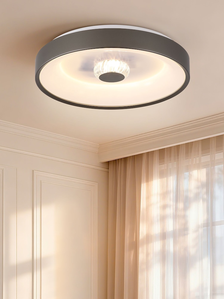 Searchlight Brown Jude LED Flush Ceiling Light - Image 1 of 4