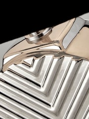 Searchlight Chrome and Black and Silver Reze Table Lamp Ceramic with Fabric Shade - Image 4 of 4