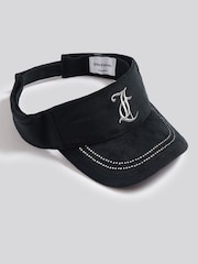 Juicy Couture Black Velour Diamante Visor - Image 1 of 4