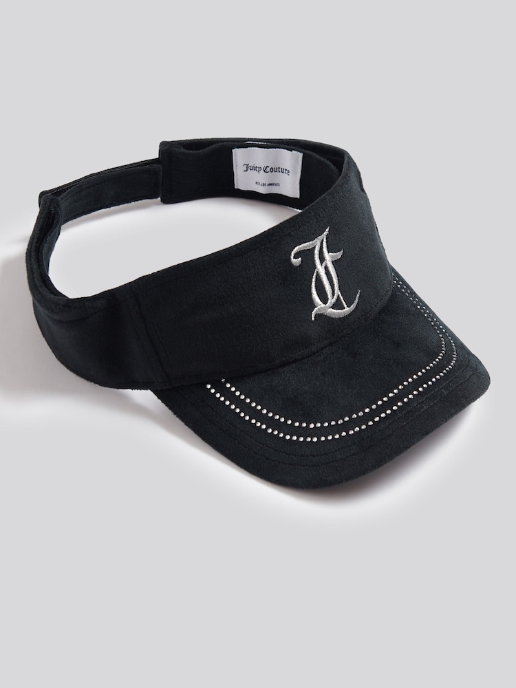 Juicy Couture Black Velour Diamante Visor - Image 1 of 4
