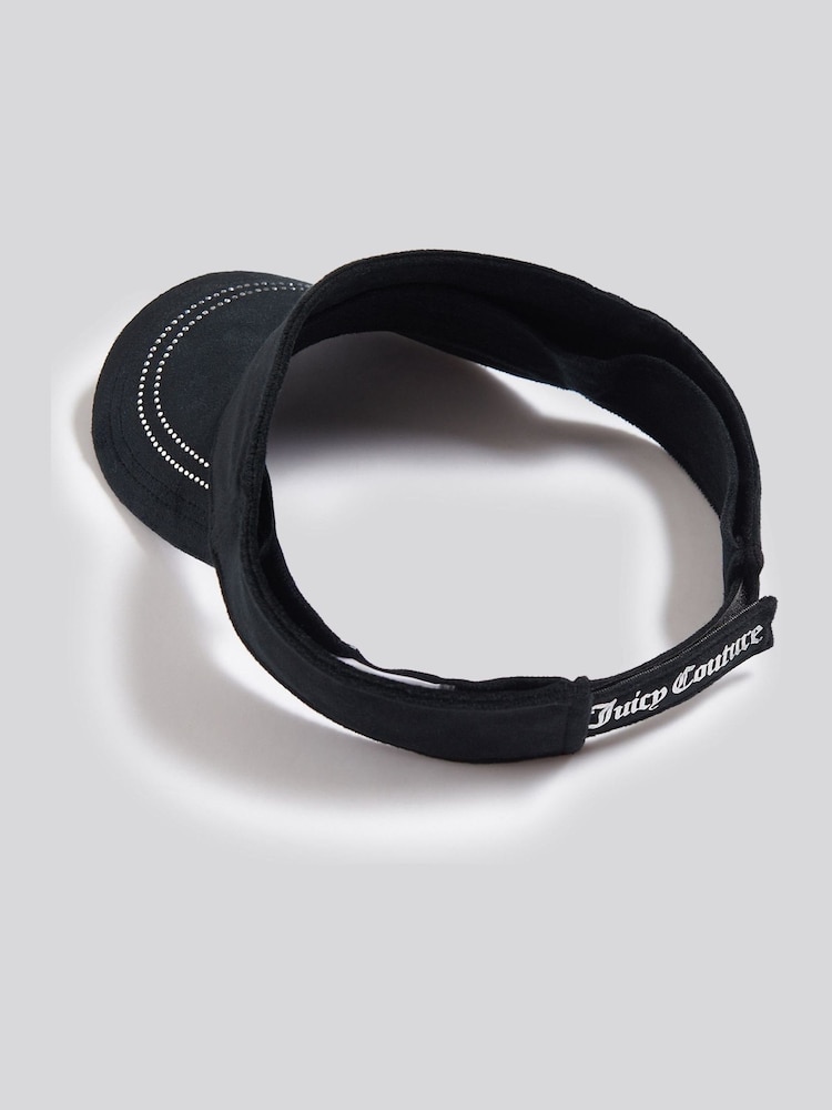 Juicy Couture Black Velour Diamante Visor - Image 2 of 4