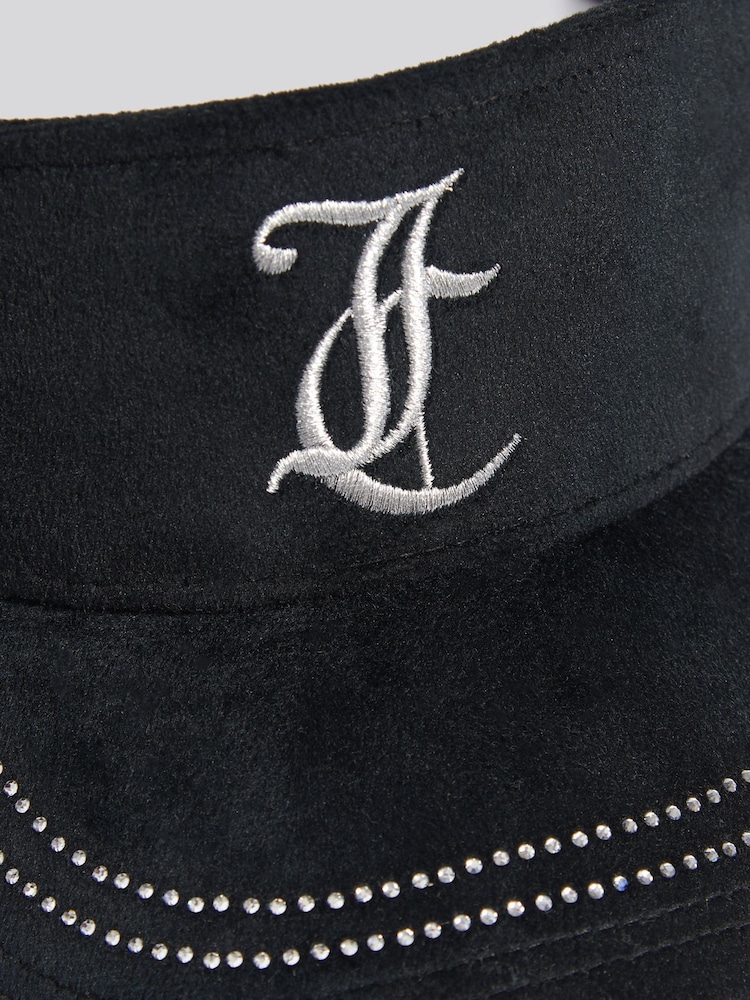 Juicy Couture Black Velour Diamante Visor - Image 4 of 4