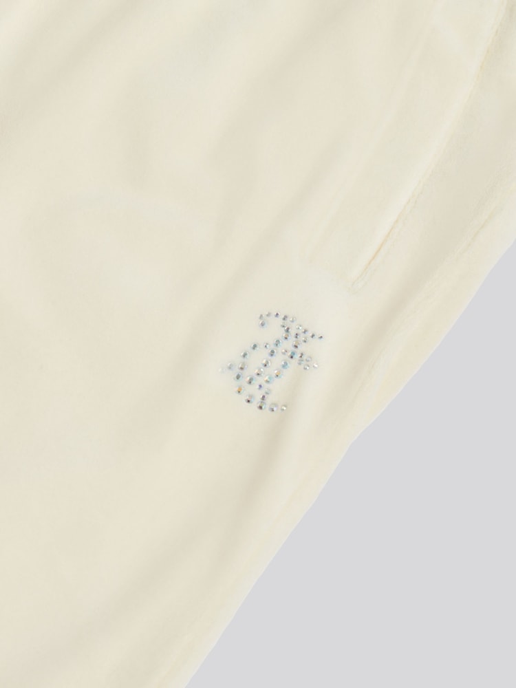 Juicy Couture Cream Velour Diamante Straight Leg Joggers - Image 3 of 3