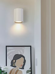 Searchlight Sand White Lillie Cylinder Down Wall Light GU13 - Image 1 of 4