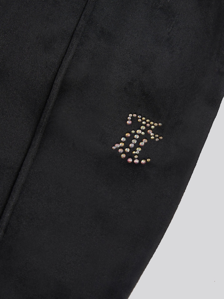 Juicy Couture Black Velour Pintuck Bootcut Joggers - Image 7 of 7
