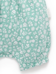 Purebaby Green Ruffle Floral Romper and Headband Set - Image 5 of 6