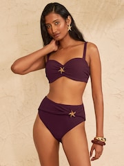 Aubergine Purple Starfish Trim - חזיית ביקיני עם קאפ מעוצב של Love & Roses - תמונה 1 מתוך 4