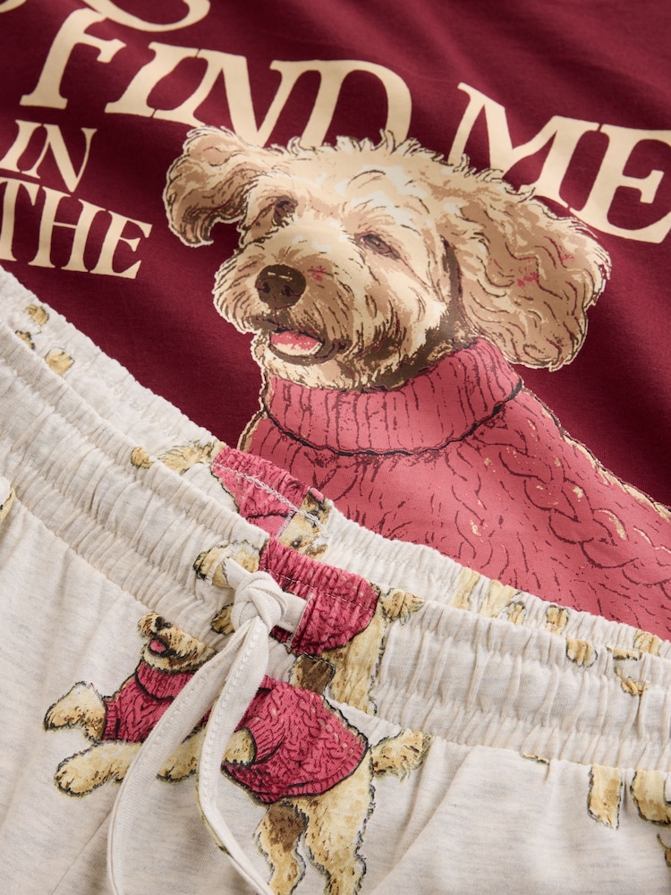 Burgundy Red Charlie The Cockapoo - 短袖睡衣 - 圖片 3/3 Burgundy Red Charlie The Cockapoo - 短袖睡衣 - 圖片 3/3