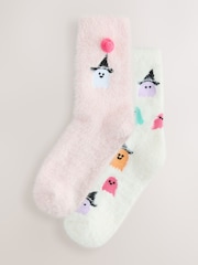 Halloween Ghosts - Super Furry Cosy Socks 2 Pack - Image 1 of 7