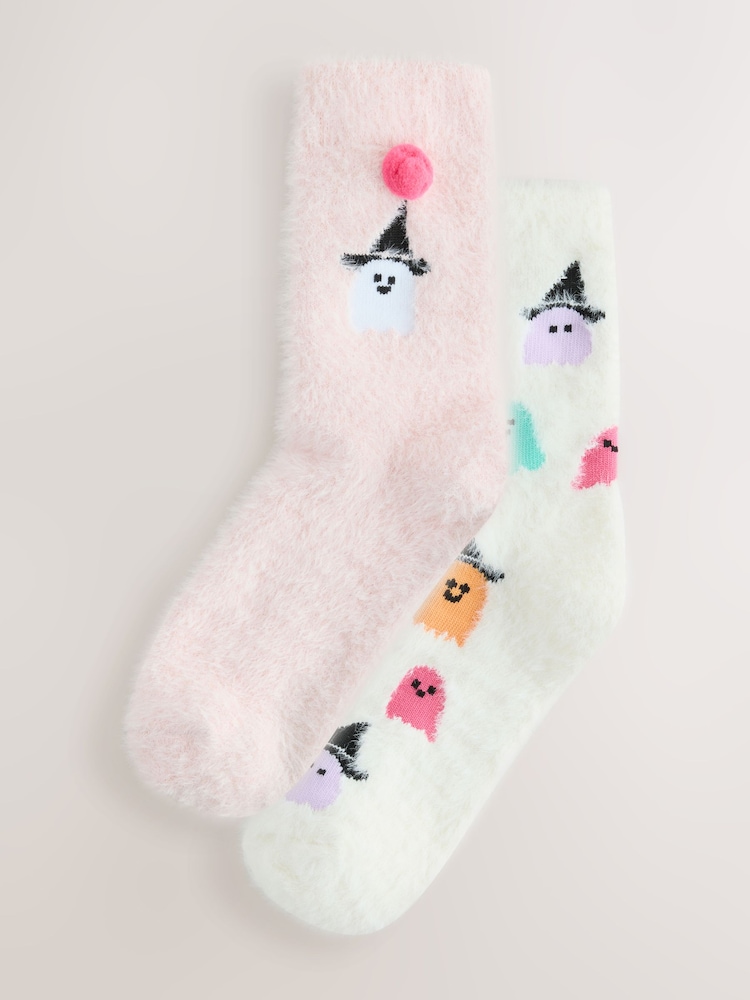 Halloween Ghosts - Super Furry Cosy Socks 2 Pack - Image 1 of 7