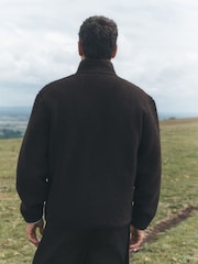 Chocolate Brown Borg Full Zip Through Fleece - Image 3 of 10