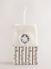 Cream Embroidered Wreath Cosy Socks In A Gift Box - Image 1 of 6
