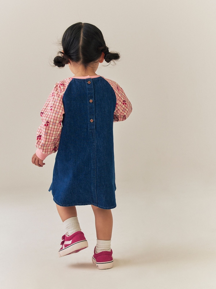 Cherry Print Raglan Denim Dress (3mths-8yrs) - Image 4 of 4 Cherry Print Raglan Denim Dress (3mths-8yrs) - Image 4 of 4