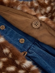 Blue Faux Fur Gillet and Denim Embroidered Dress (12mths-8yrs) - Image 9 of 9