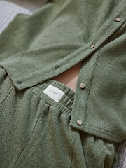 Yard Sage Green Waffle Barrel Leg Lounge Bottoms - Image 6 of 10
