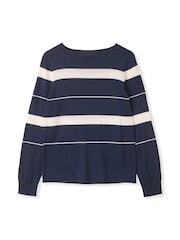 Celtic & Co. Fine Knit Boat Neck Blue Jumper - Imaginea 5 din 7