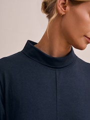 Celtic & Co. Roll Neck Jersey Blue Dress - Image 4 of 6