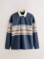 Blue/Neutral Marl Stripe Rugby Shirt - Image 6 of 8