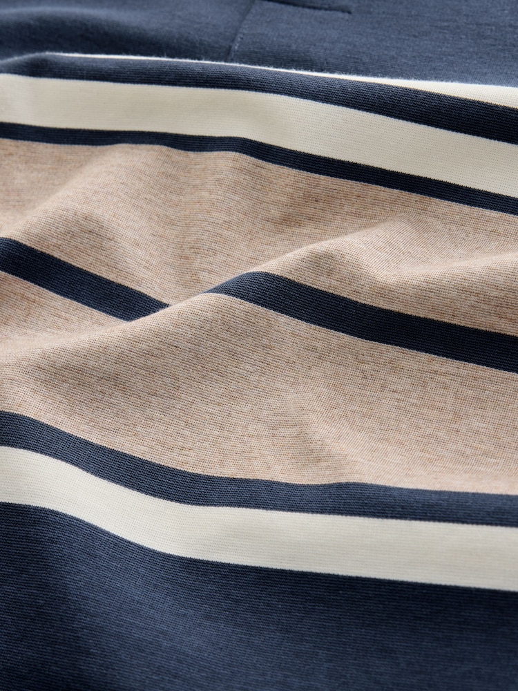 Blue/Neutral Marl Stripe Rugby Shirt - Image 8 of 8