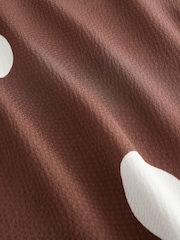 Chocolate Brown Spot Twist Front Long Sleeve Satin Maxi Dress - Image 8 of 8