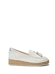 Moda in Pelle White Elga Tassle Trim Espadrilles - Image 1 of 4