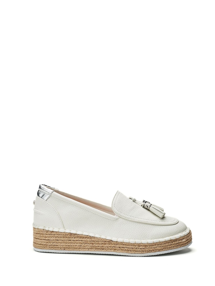 Moda in Pelle White Elga Tassle Trim Espadrilles - Image 1 of 4 Moda in Pelle White Elga Tassle Trim Espadrilles - Image 1 of 4