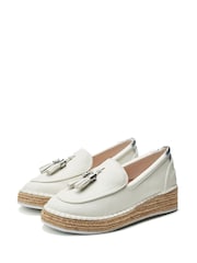 Moda in Pelle White Elga Tassle Trim Espadrilles - Image 2 of 4