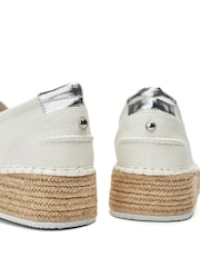 Moda in Pelle White Elga Tassle Trim Espadrilles - Image 3 of 4