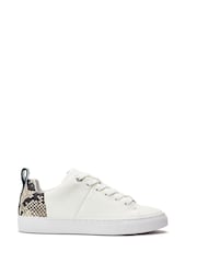 Moda in Pelle White Beccles Contrast Counter Lace-Up Trainers - Image 1 of 4