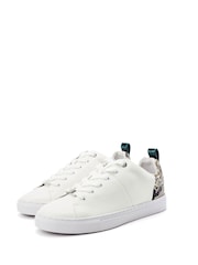 Moda in Pelle White Beccles Contrast Counter Lace-Up Trainers - Image 2 of 4