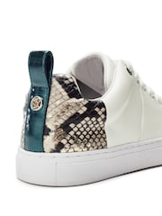 Moda in Pelle White Beccles Contrast Counter Lace-Up Trainers - Image 3 of 4