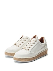 לבן - Moda in Pelle Corie Espadrile Wedge Lace Up Trainers - תמונה 2 מתוך 4