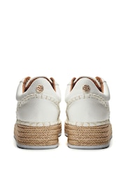 לבן - Moda in Pelle Corie Espadrile Wedge Lace Up Trainers - תמונה 3 מתוך 4