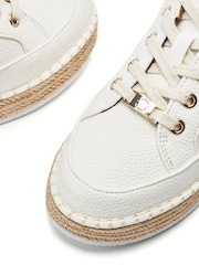 לבן - Moda in Pelle Corie Espadrile Wedge Lace Up Trainers - תמונה 4 מתוך 4