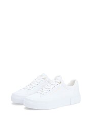 Tommy Hilfiger Metallic Logo Canvas Platform Trainers - תמונה 3 מתוך 6