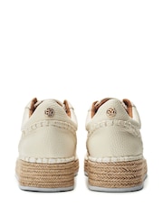 Off White - Moda in Pelle Corie Espadrile Wedge Lace Up Trainers - תמונה 3 מתוך 4