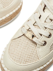 Off White - Moda in Pelle Corie Espadrile Wedge Lace Up Trainers - תמונה 4 מתוך 4