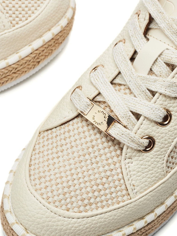 Off White - Moda in Pelle Corie Espadrile Wedge Lace Up Trainers - תמונה 4 מתוך 4