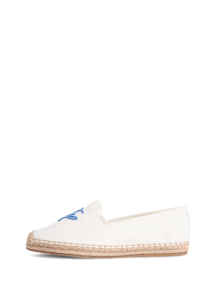 Tommy Hilfiger Natural Logo Embroidery Canvas Espadrilles - Image 2 of 5 Tommy Hilfiger Natural Logo Embroidery Canvas Espadrilles - Image 2 of 5