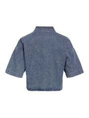 NOISY MAY Blue Short Sleeve Crop Shirt - Image 7 of 7