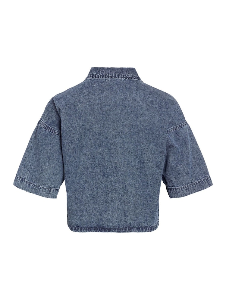 NOISY MAY Blue Short Sleeve Crop Shirt - Image 7 of 7