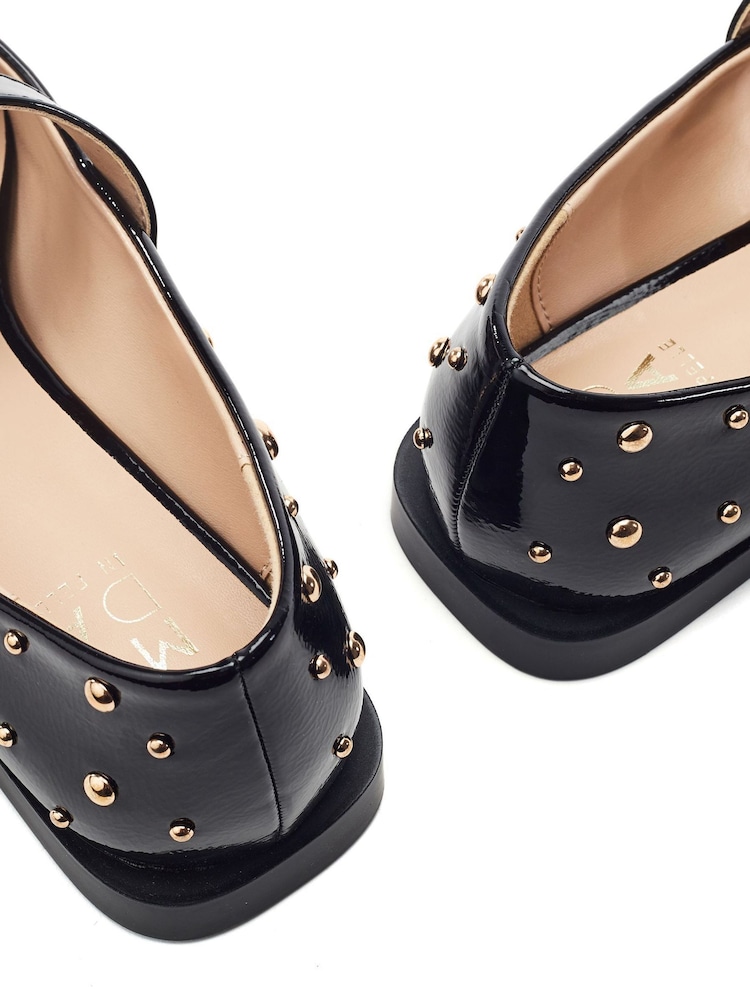 Schwarz - Moda in Pelle Fijia Nieten besetzt Mary Jane Schuhe - Bild 4 von 4 Schwarz - Moda in Pelle Fijia Nieten besetzt Mary Jane Schuhe - Bild 4 von 4
