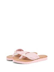 Tommy Hilfiger Pink Monogram Plaque Hemp Flip Flops - Image 3 of 6