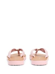 Tommy Hilfiger Pink Monogram Plaque Hemp Flip Flops - Image 4 of 6