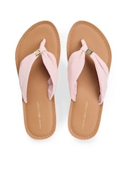 Tommy Hilfiger Pink Monogram Plaque Hemp Flip Flops - Image 5 of 6