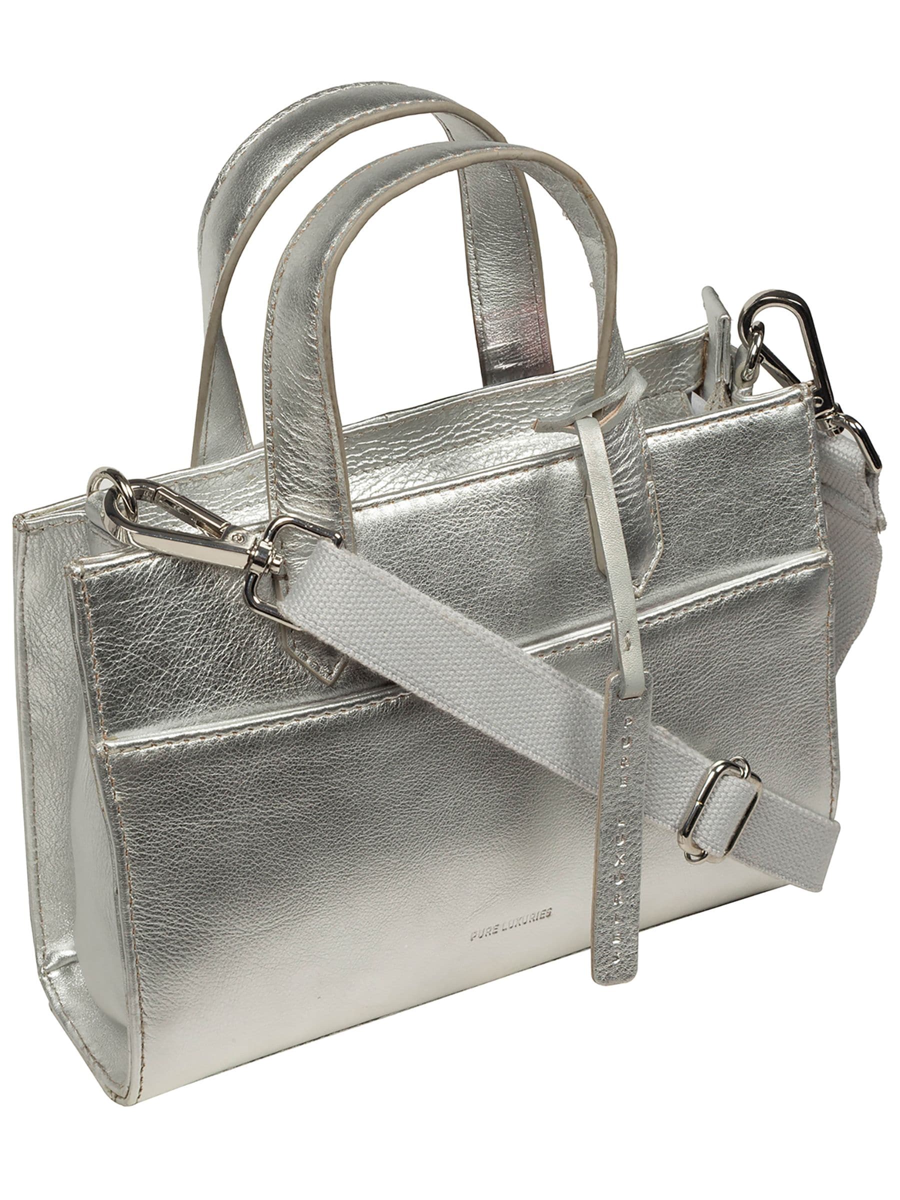 Buy Pure Luxuries London Silver Tatiana Leather Cross Body Mini